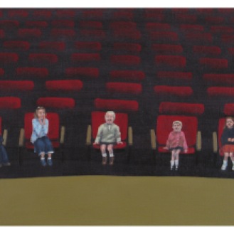 Children in the Audience of the Dramatic Reading of the Autobiography of X | Oil on Canvas | 8" x 10"